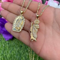 Image 5 of Virgencita/SanJudas 14k gold plated necklace