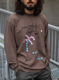 Image 5 of EVERYBODY’S WELCOME LS BROWN SCREEN PRINTED TEE