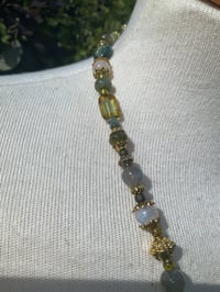 Image 4 of Moonstone locket green pendant necklace
