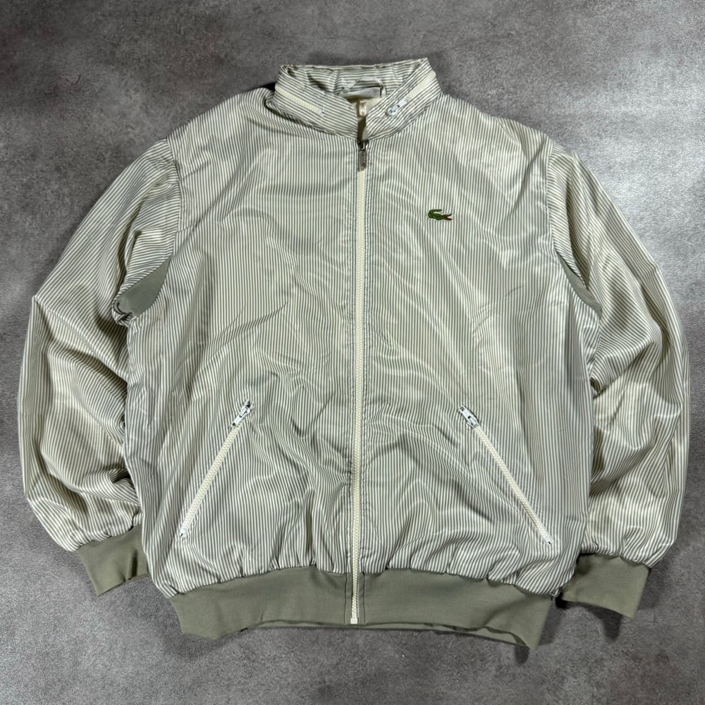 Image of 1980s  Chemise Lacoste Striped Bomber Jacket, Size Large