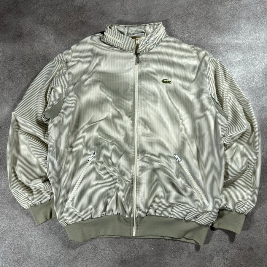 Image of 1980s  Chemise Lacoste Striped Bomber Jacket, Size Large