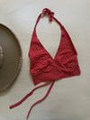 70s polka dot drop halter top