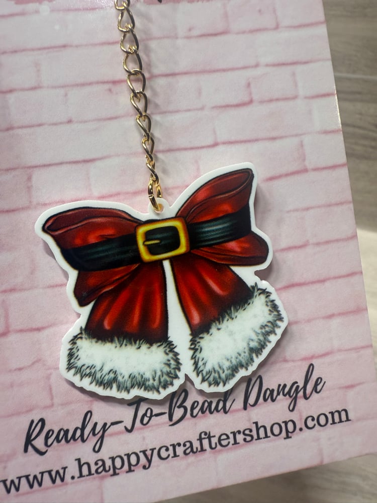 Image of Ready-To-Bead Dangle  -  Santa Bow