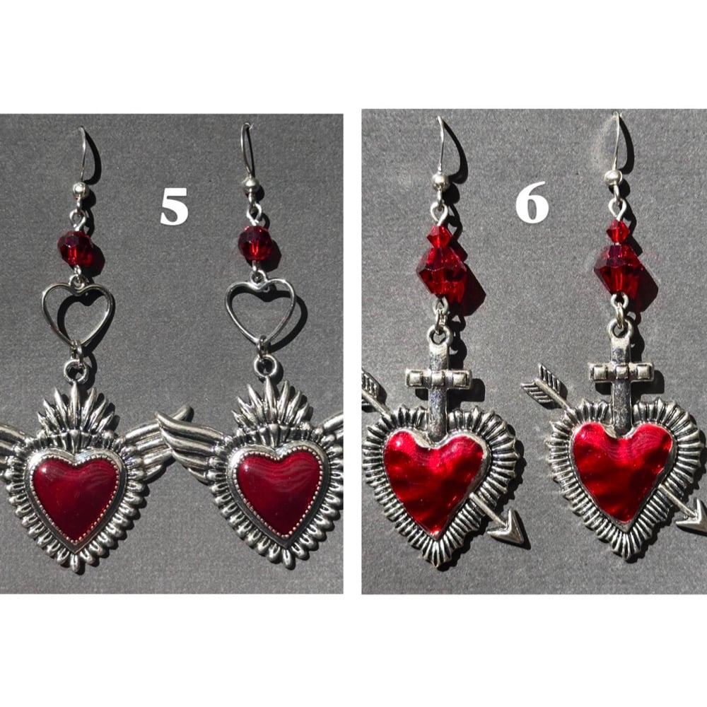 Image of scared heart earrings 
