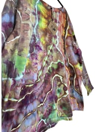 Image 7 of 3XL Ladies Long-Sleeve Stretch Tee in Bold Geode Ice Dye