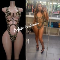 Backless Leopard Print Bodysuit 