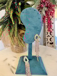 Image 2 of Teardrop Pink Dangle Earrings
