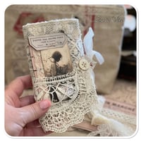 Image 2 of handmade french lace sewing pouch needle book and pin cushion