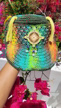 Image 1 of Rainbow Crochet Cosmic Cap