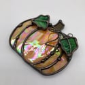 Orange Iridescent Pumpkin Suncatcher 