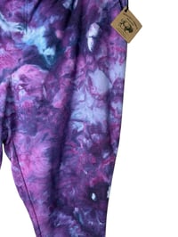 Image 3 of ♻️ UPCYCLED 3X PLUS Knit Pocket Crop Pants in Purple Haze Ice Dye