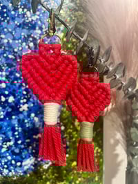 Image 3 of Heart Keychain - macrame