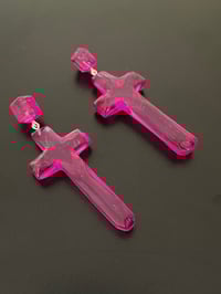 Image 2 of Arctic Fox Cruxifix Earrings 