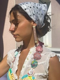 Image 2 of Tape measure earrings Baby pink