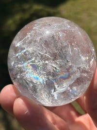 Image 2 of Clear Quartz Sphere With Rainbows #2385