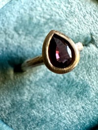 Image 1 of pink spinel ring with sterling silver twig band . size 5.25