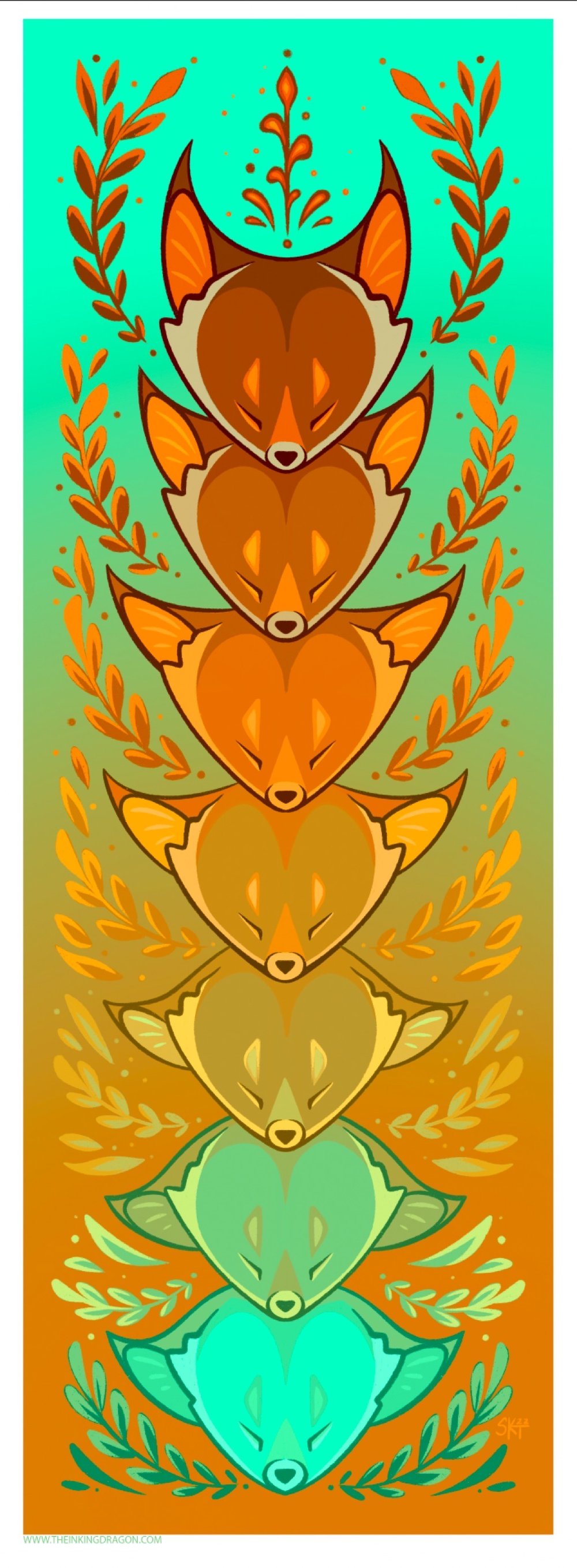 Image of Autumn Fox Totem - Print
