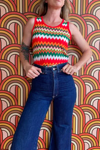 Image 1 of Vintage 70's chevron knit vest XS/S