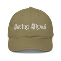 Image 4 of SAVING MYSELF White Embroidered Logo Organic Cotton Dad Hat (Unisex)