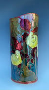 "Ladies slipper orchid” flambé lustre vase - 1