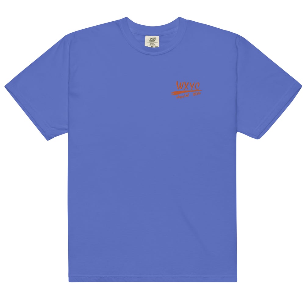 Image of Embroidered Slash Logo T-Shirt (Orange and Blue)