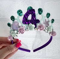 Image 2 of Aqua Green Mermaid birthday tiara crown party hat