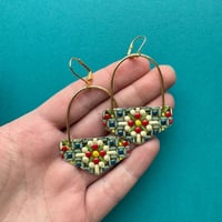 Image 1 of Embossed Vintage Tin Dangle Earrings