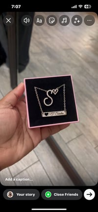 Image 1 of Heart hook  initial name necklace