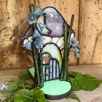 Image 4 of Iridescent Purple Floral Mushie Cottage Candle Holder 