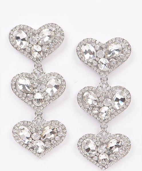 Image of Trina Silver Heart Earrings