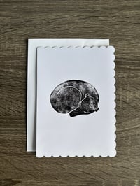 Image 1 of Sleeping Sighthound Greeting Card - Black