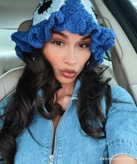 Image 2 of CROCHET EVIL EYE BUCKET HAT