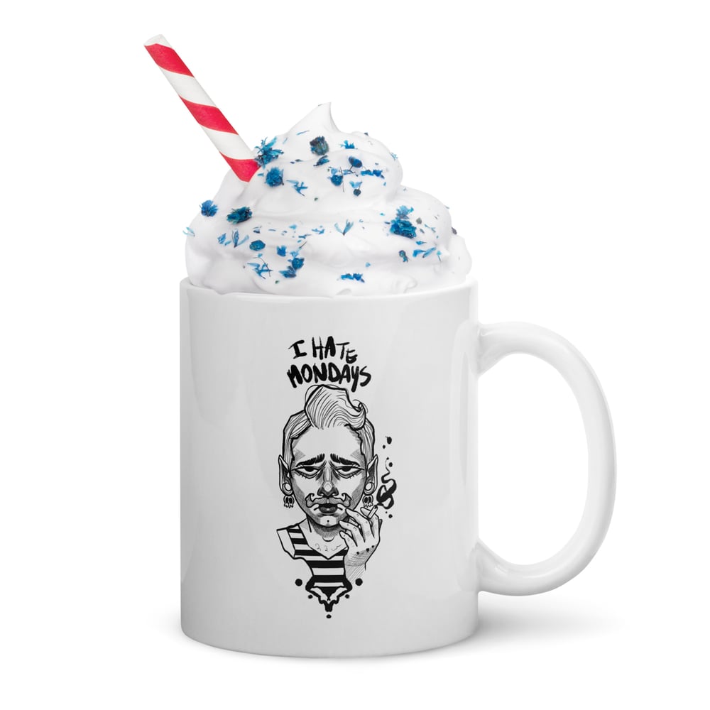 Image of I hate mondays - White glossy mug