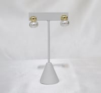 Image 3 of Pearl & Gold Stud Earrings 