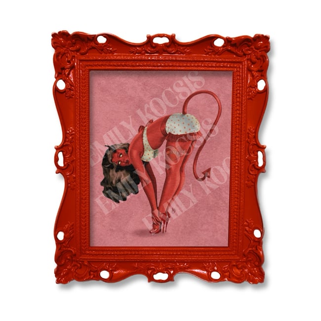 Retro Art Print // ‘Hells Sweetheart’ 1940s 1950s Retro Devil Pinup