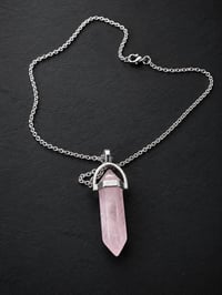 Image 3 of Rose Quartz Point Pendant Necklace