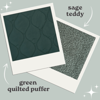 Image 1 of Sage Teddy / Forest Green Puffer Coat