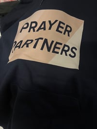 Image 3 of Prayer Partners Hoodie - Navy Blue - Cream logo
