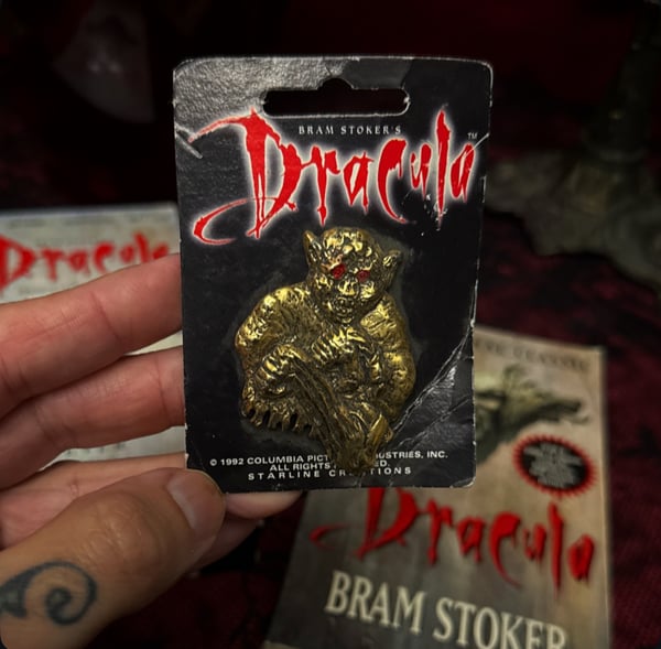 Image of Original 1992 Dracula in Bat Form Gold Pin