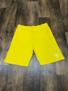 YB Yellow Cotton Blend Fleece Shorts