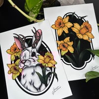 Image 1 of Daffodil & Jackalope Print Set of 2 A5 copy