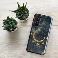 Image 17 of Blue and Gold Celestial Moons Design Tough Case for Samsung®