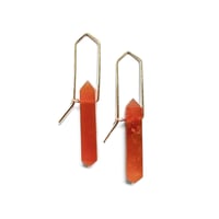 Image 2 of Carnelian Point Earrings 