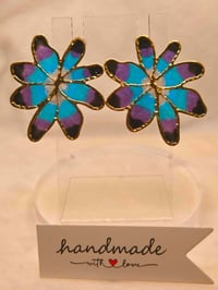 Image 2 of Handcrafted Resin Flower Earrings 