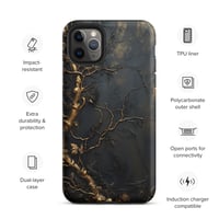 Image 7 of Gold and Black Tattered Texture Gnarled Roots Goth Inspired Tough Case for iPhone®