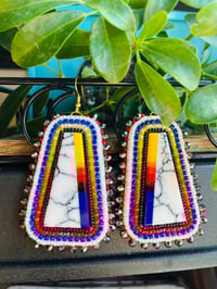 Image 2 of Stoned Inlay Earrings 