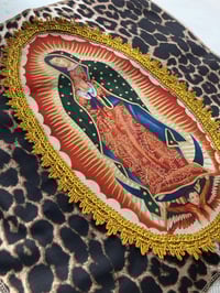 Image 5 of Virgin Leopard Fringe Cushion Cover with gold fringing