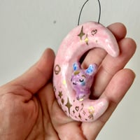 Image 4 of Bunny Crescent Moon Ornament 
