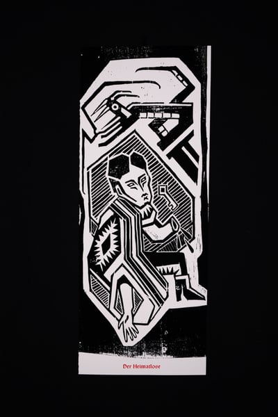 Image of ‚Der Heimatlose‘ woodcut print 