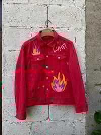 Image 3 of Cazadora bordada a man. MALA CHISPA TE COMA! Talla S. Deseño exclusivo!